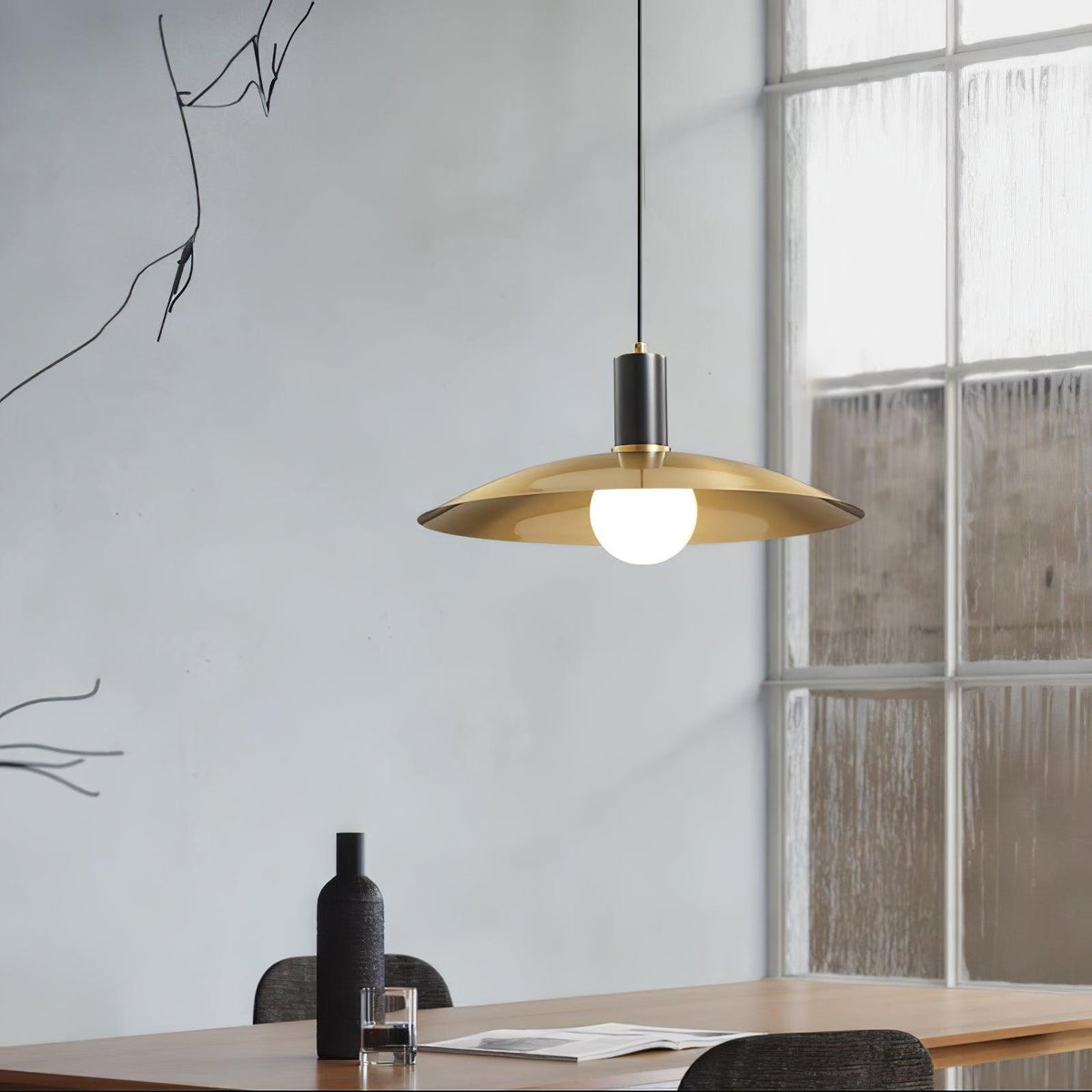 Thalora Brass & Glass Classic Pendant Lamp