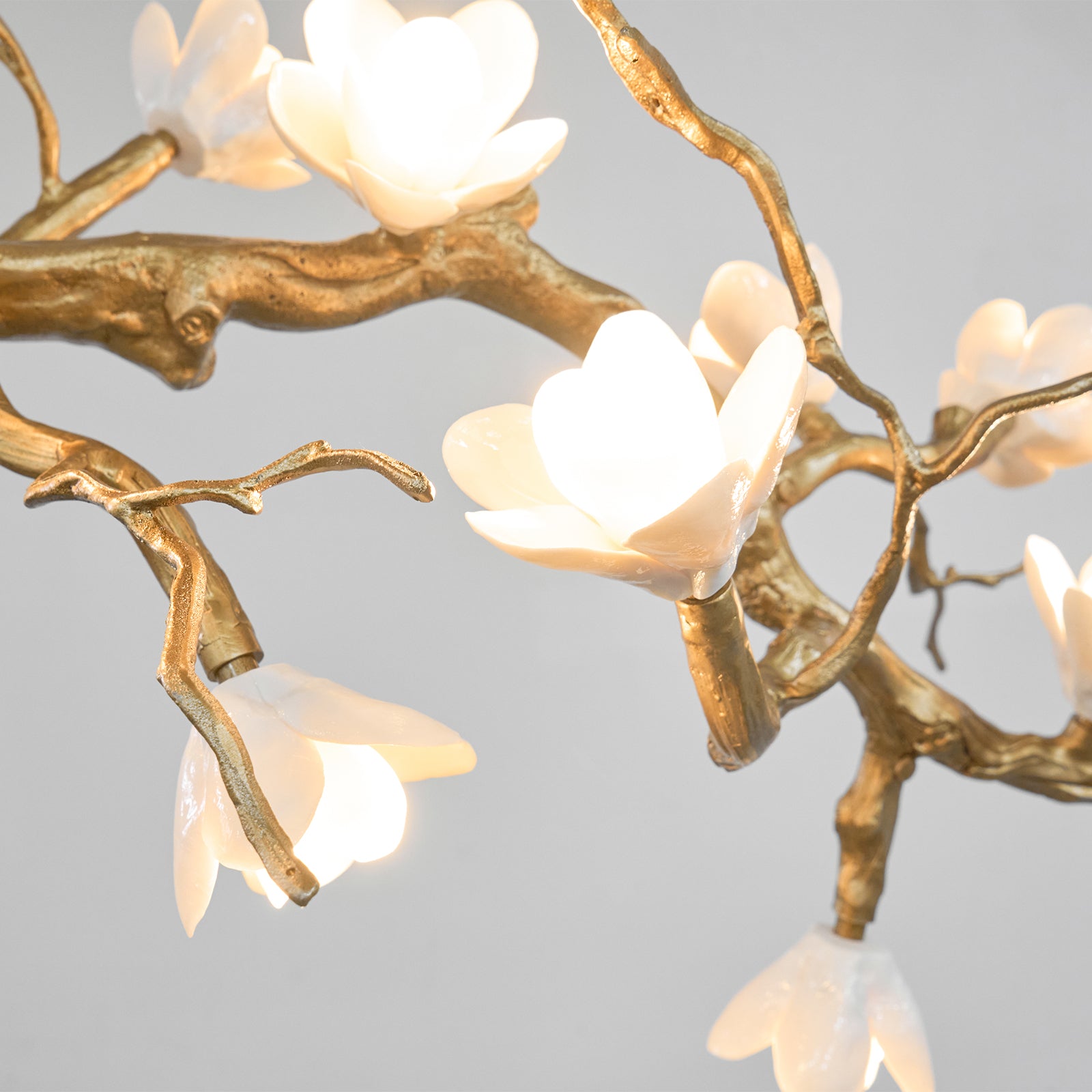 Solenira Chandelier Brass Flower Branch Natural