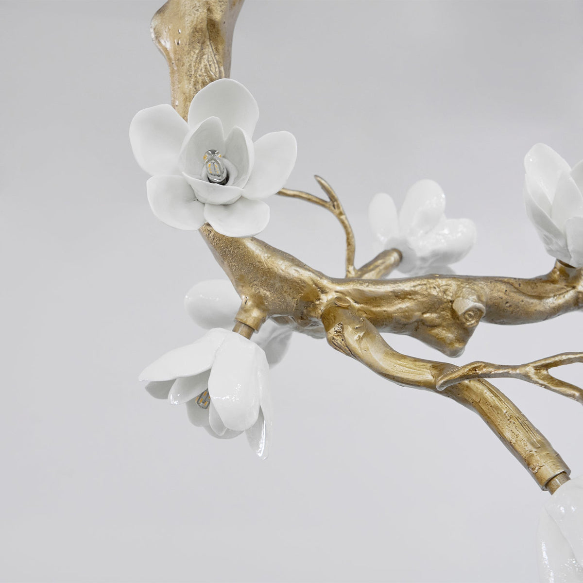 Solenira Chandelier Brass Flower Branch Natural