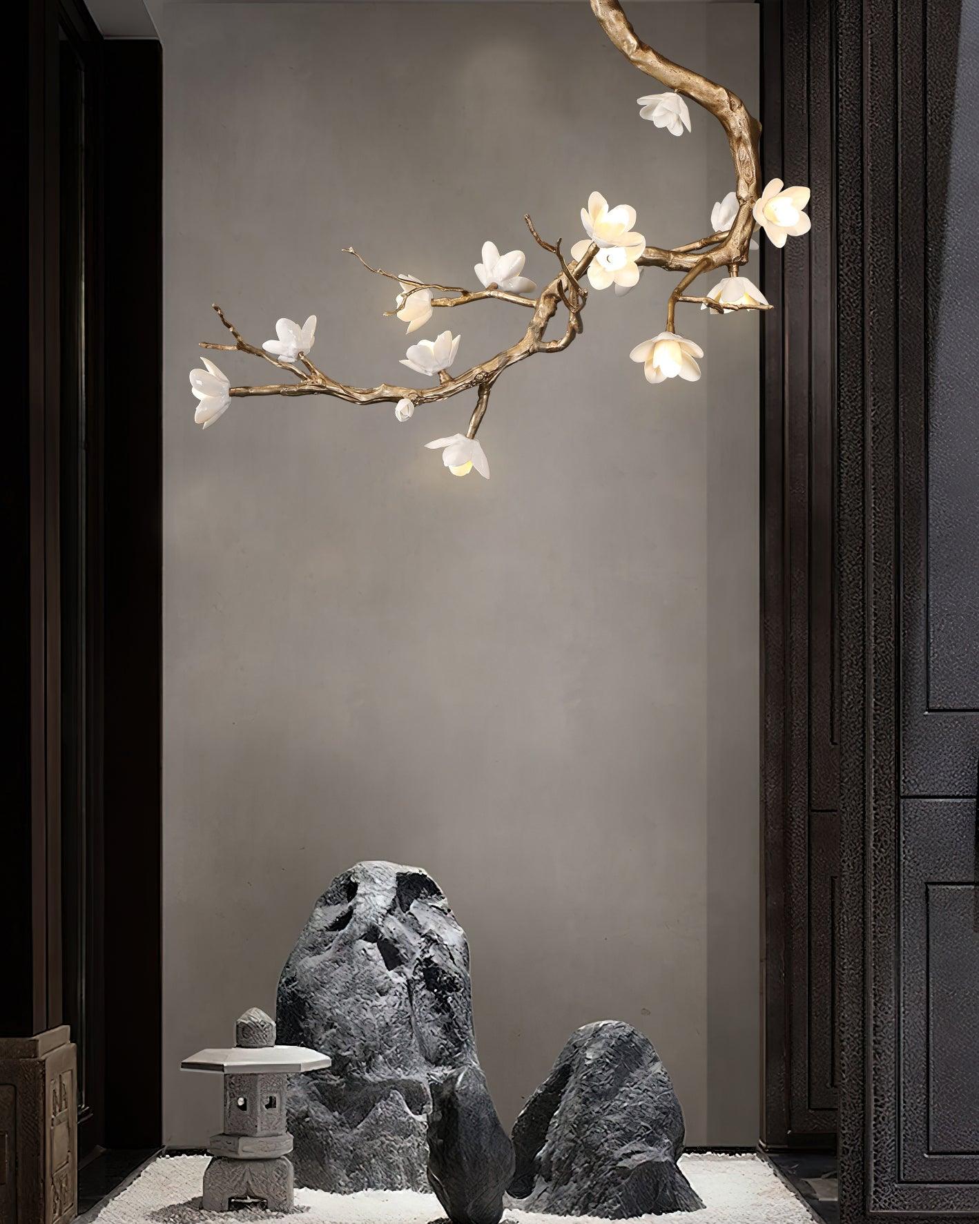 Solenira Chandelier Brass Flower Branch Natural