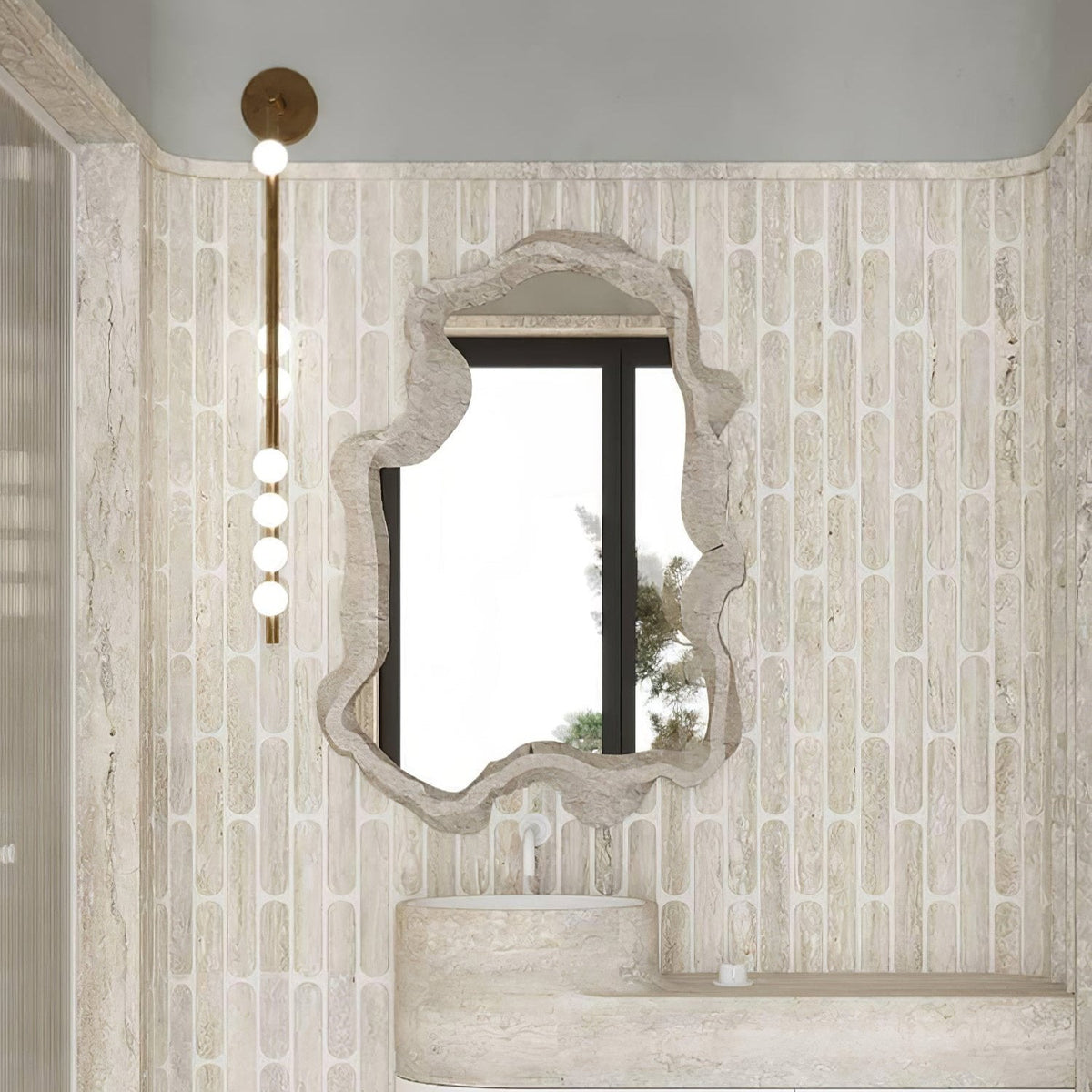 Pamela Tube Plug-in Brass Glass Wall Lamp