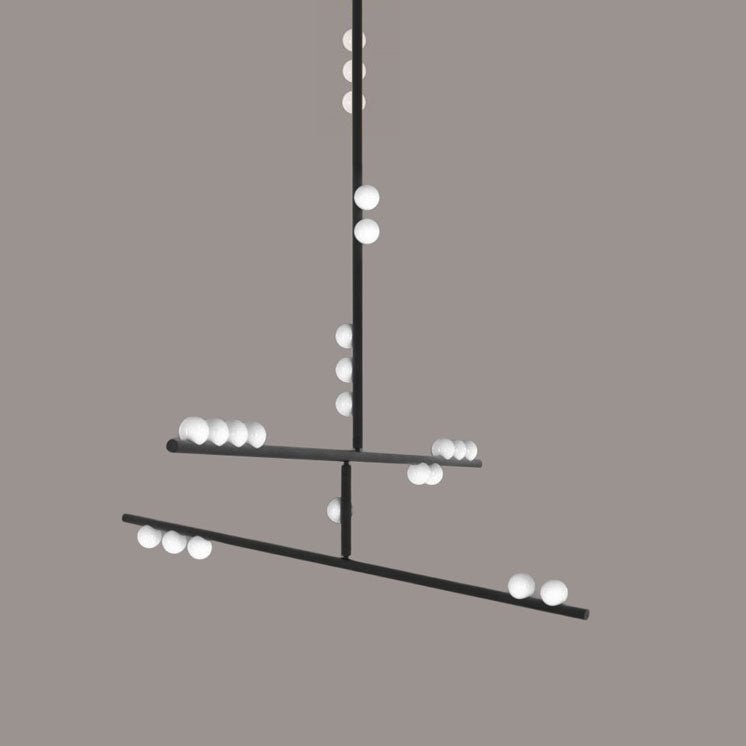 Miraview Brass Glass Drop Chandelier