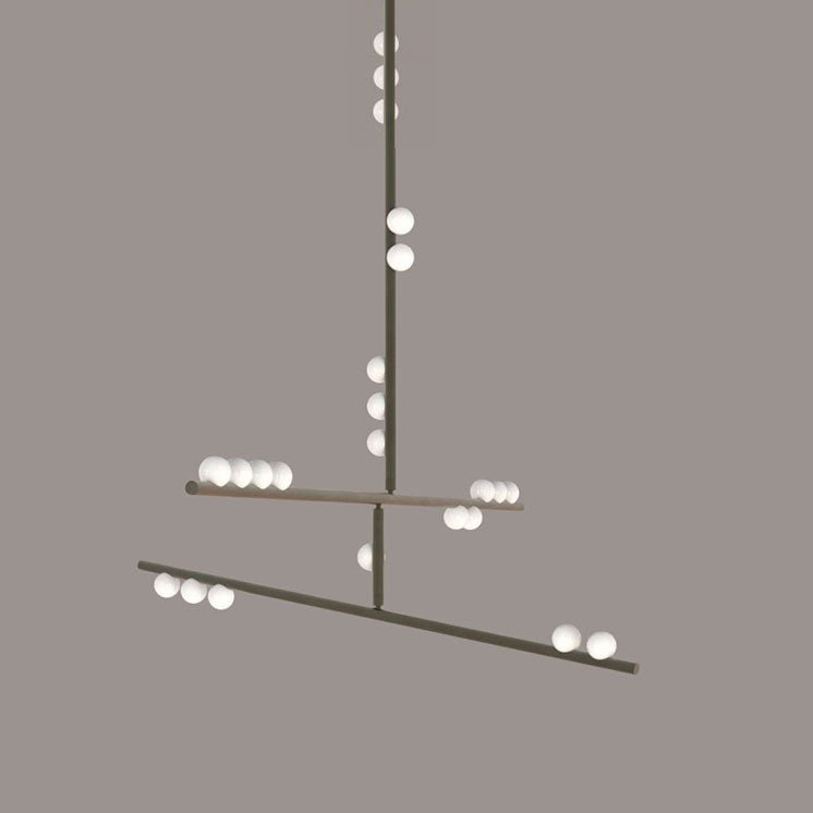 Miraview Brass Glass Drop Chandelier