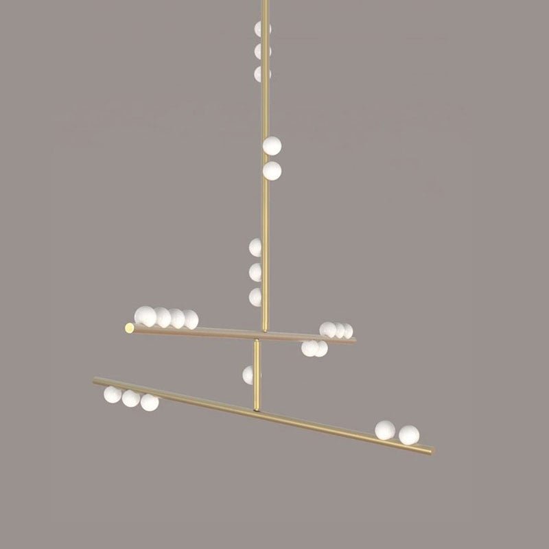 Miraview Brass Glass Drop Chandelier