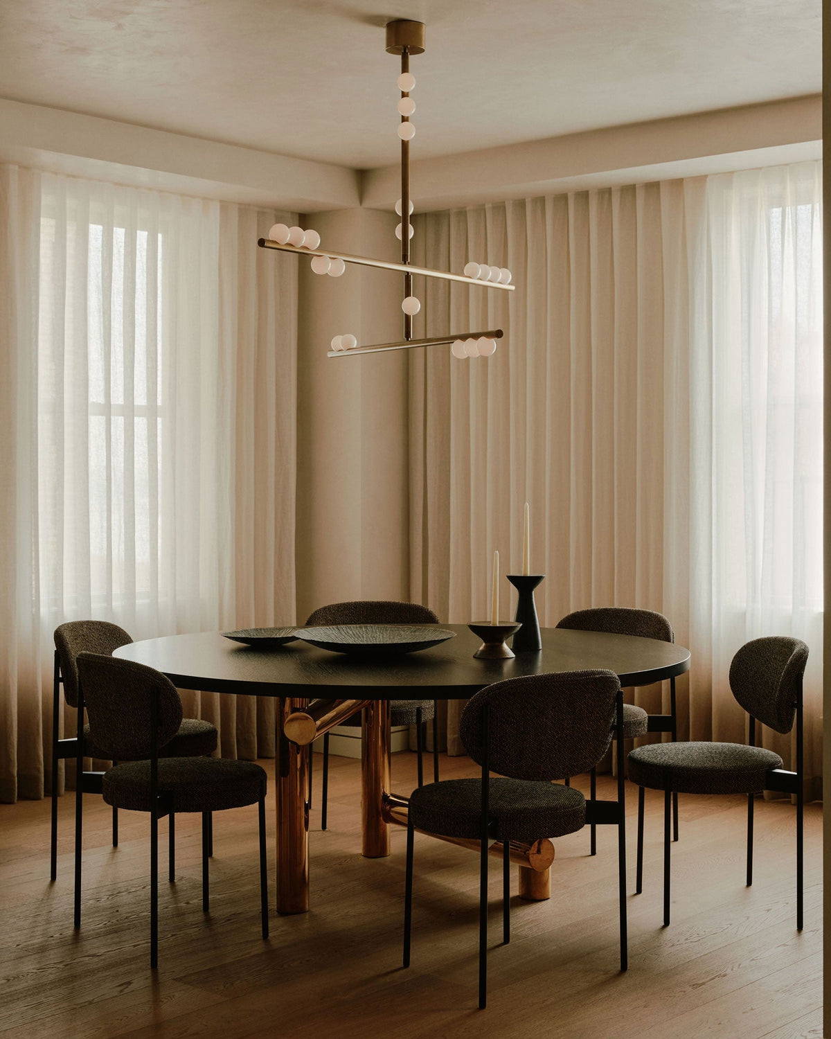 Miraview Brass Glass Drop Chandelier