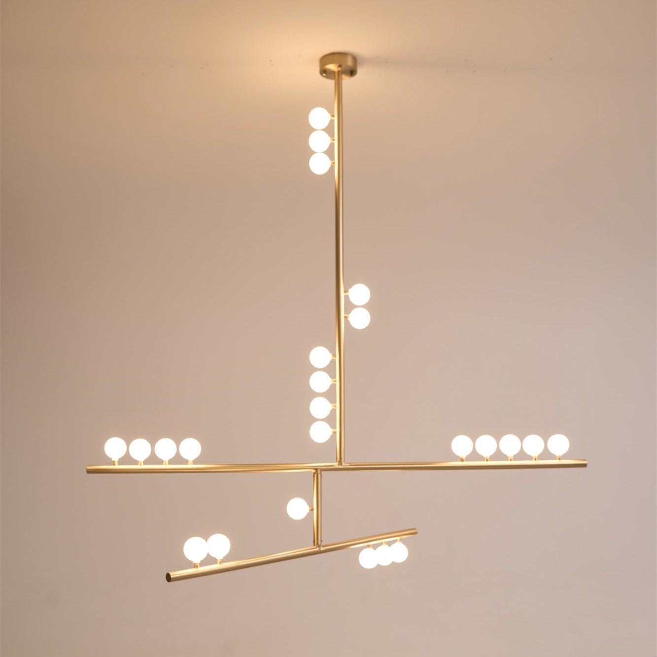 Miraview Brass Glass Drop Chandelier