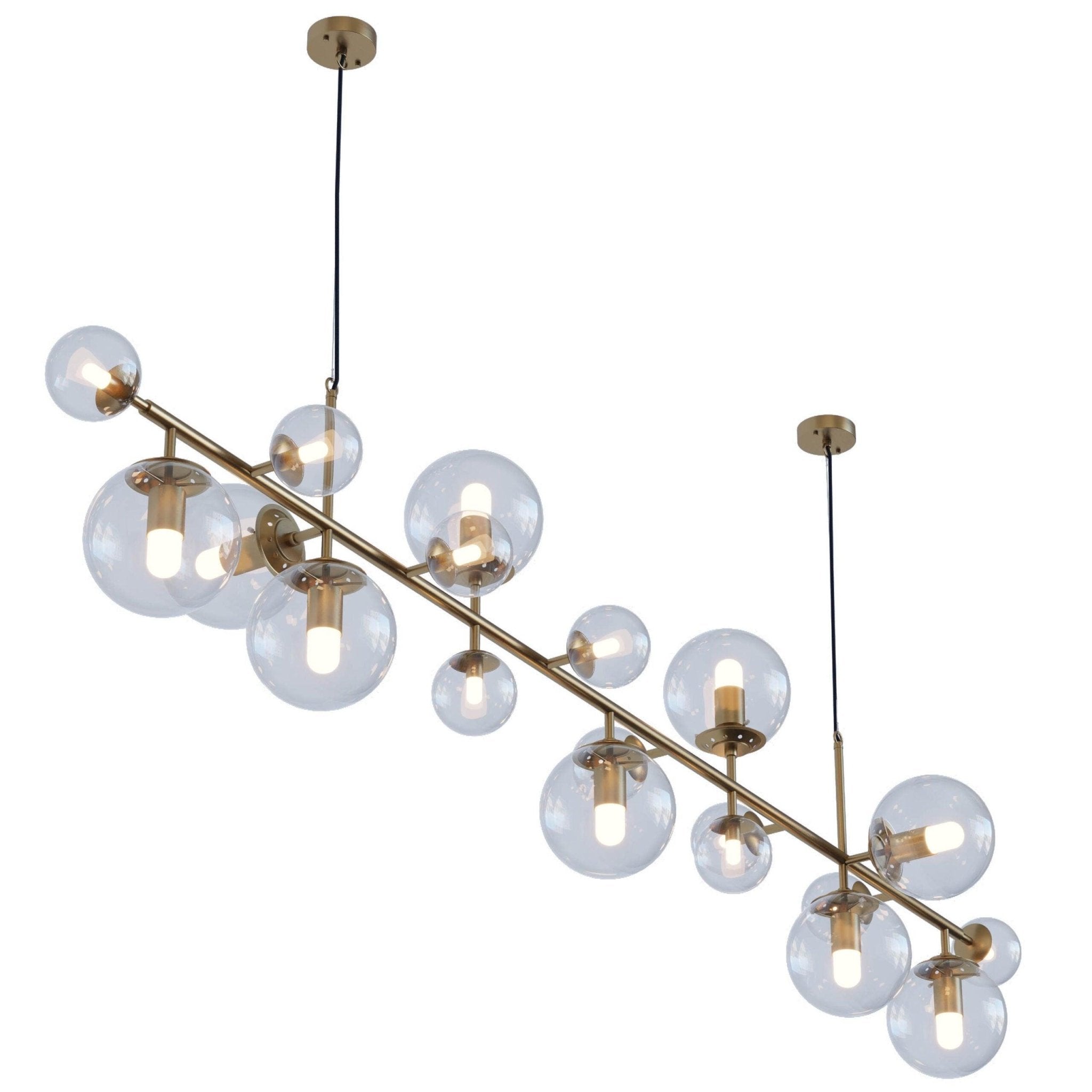 Velaena Chandelier Brass Glass Globe