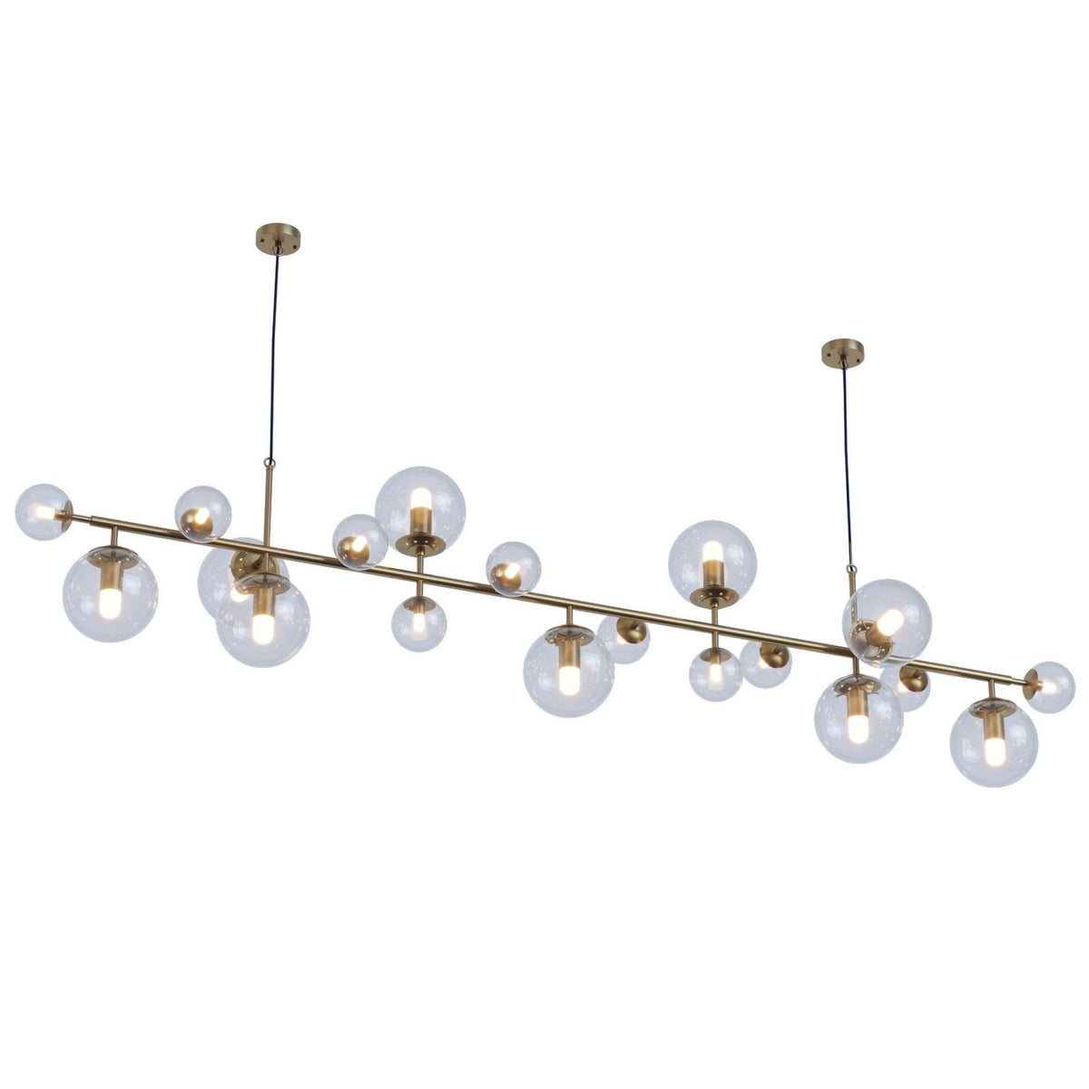 Velaena Chandelier Brass Glass Globe