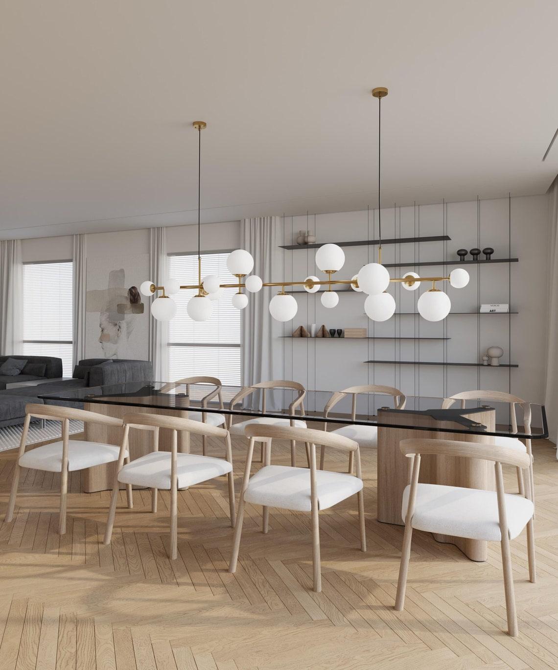 Velaena Chandelier Brass Glass Globe