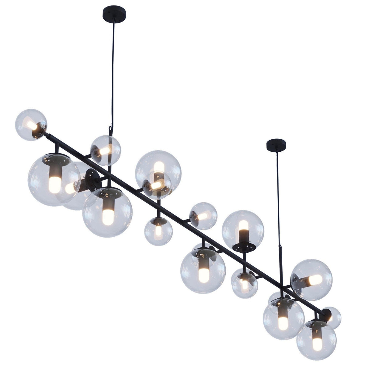 Velaena Chandelier Brass Glass Globe