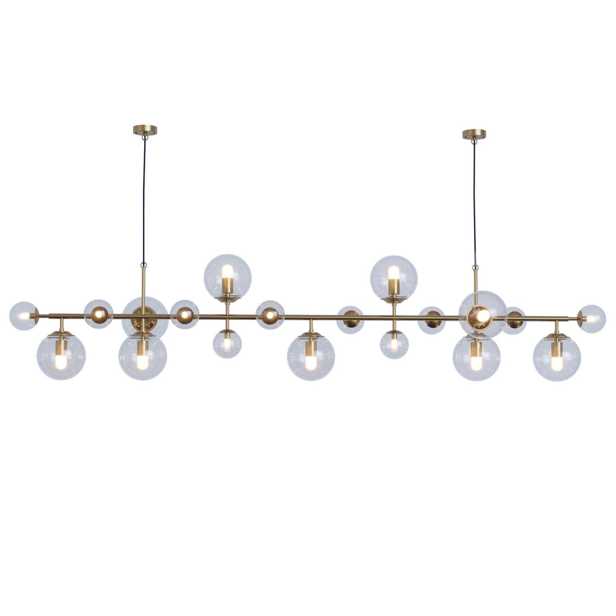 Velaena Chandelier Brass Glass Globe