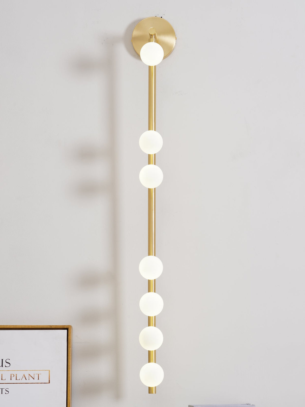 Pamela Tube Plug-in Brass Glass Wall Lamp