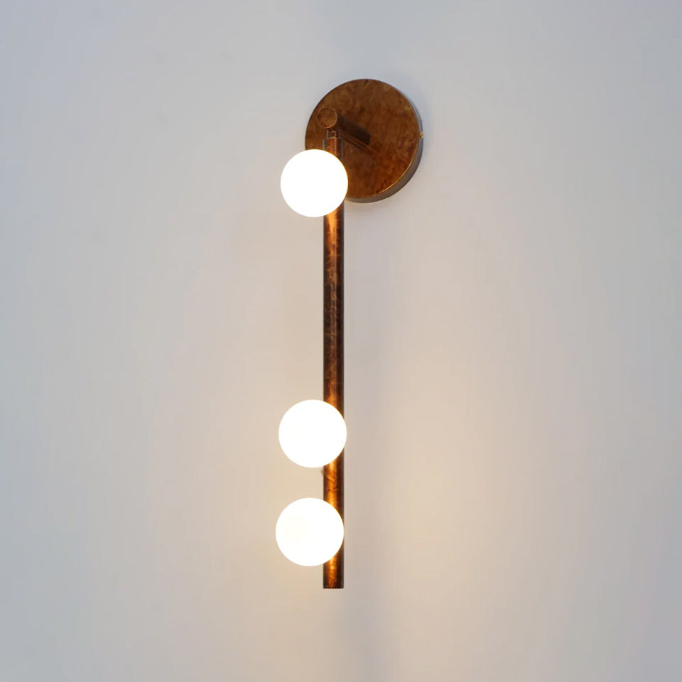 Rory Modern Minimalist Tube Brass Glass Wall Lamp - Neutral Decor
