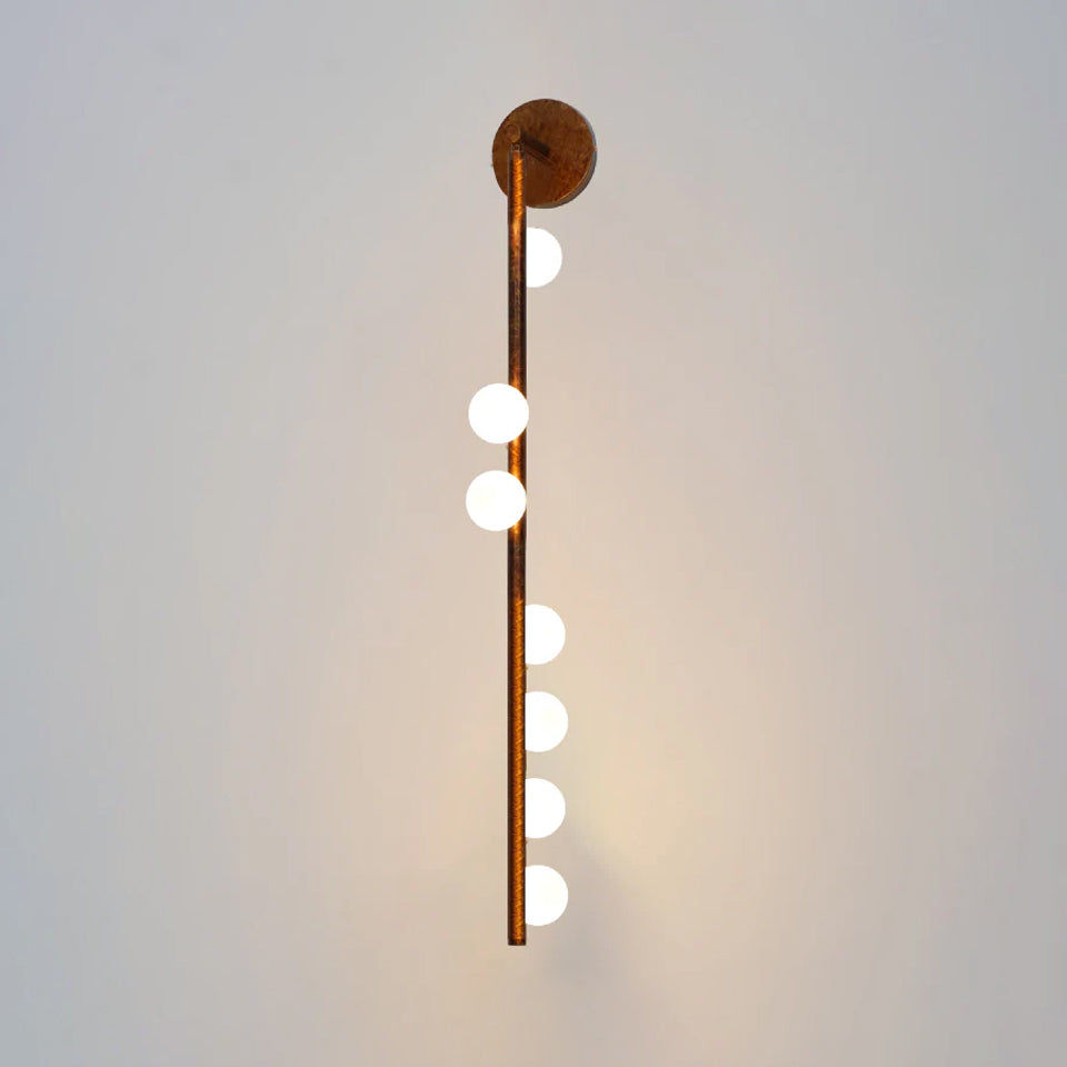 Rory Modern Minimalist Tube Brass Glass Wall Lamp - Neutral Decor