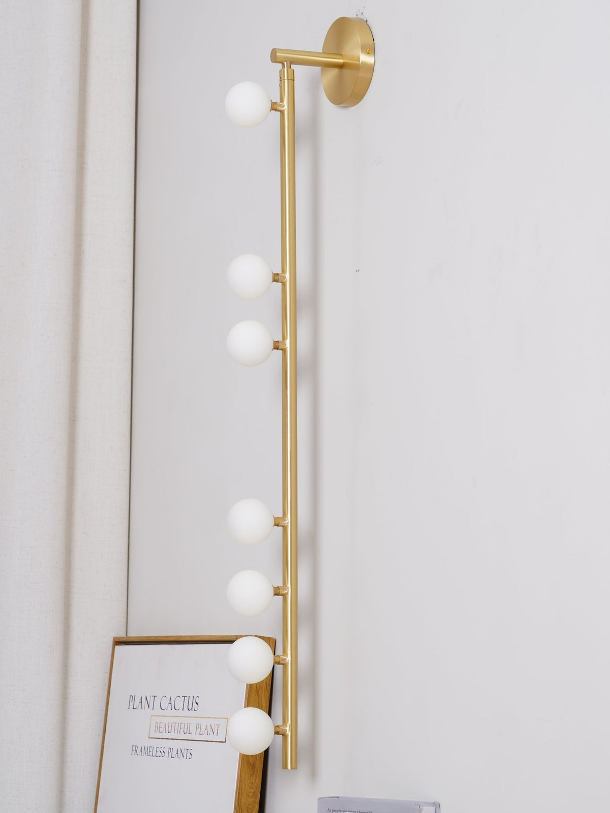Pamela Tube Plug-in Brass Glass Wall Lamp