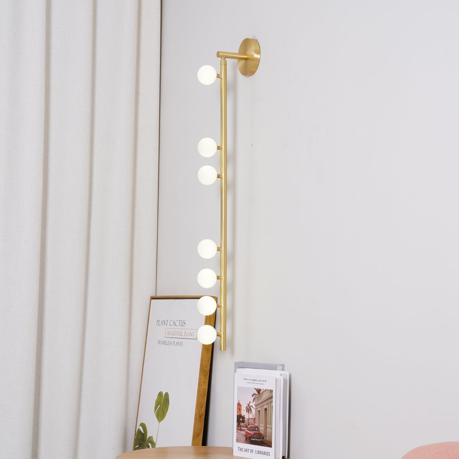 Rory Modern Minimalist Tube Brass Glass Wall Lamp - Neutral Decor