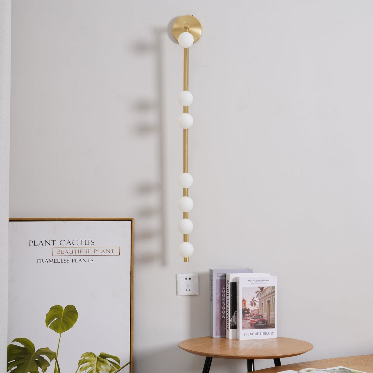 Rory Modern Minimalist Tube Brass Glass Wall Lamp