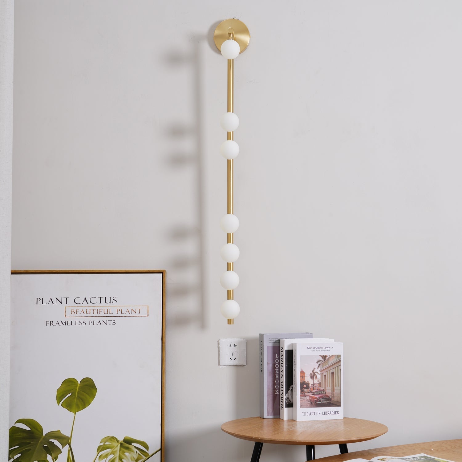 Rory Modern Minimalist Tube Brass Glass Wall Lamp - Neutral Decor