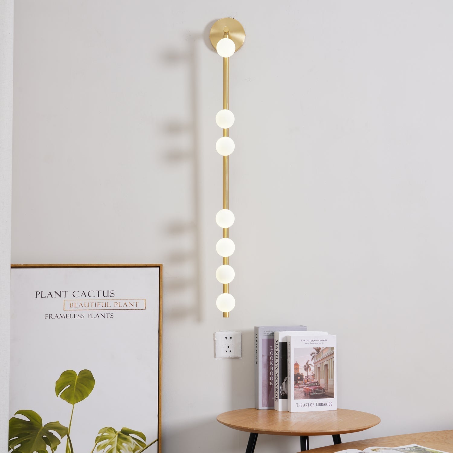 Rory Modern Minimalist Tube Brass Glass Wall Lamp
