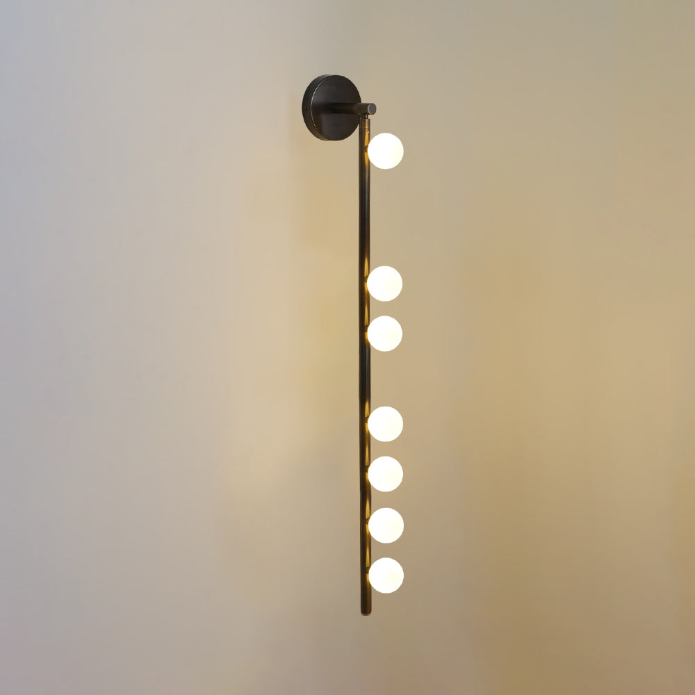 Pamela Tube Plug-in Brass Glass Wall Lamp
