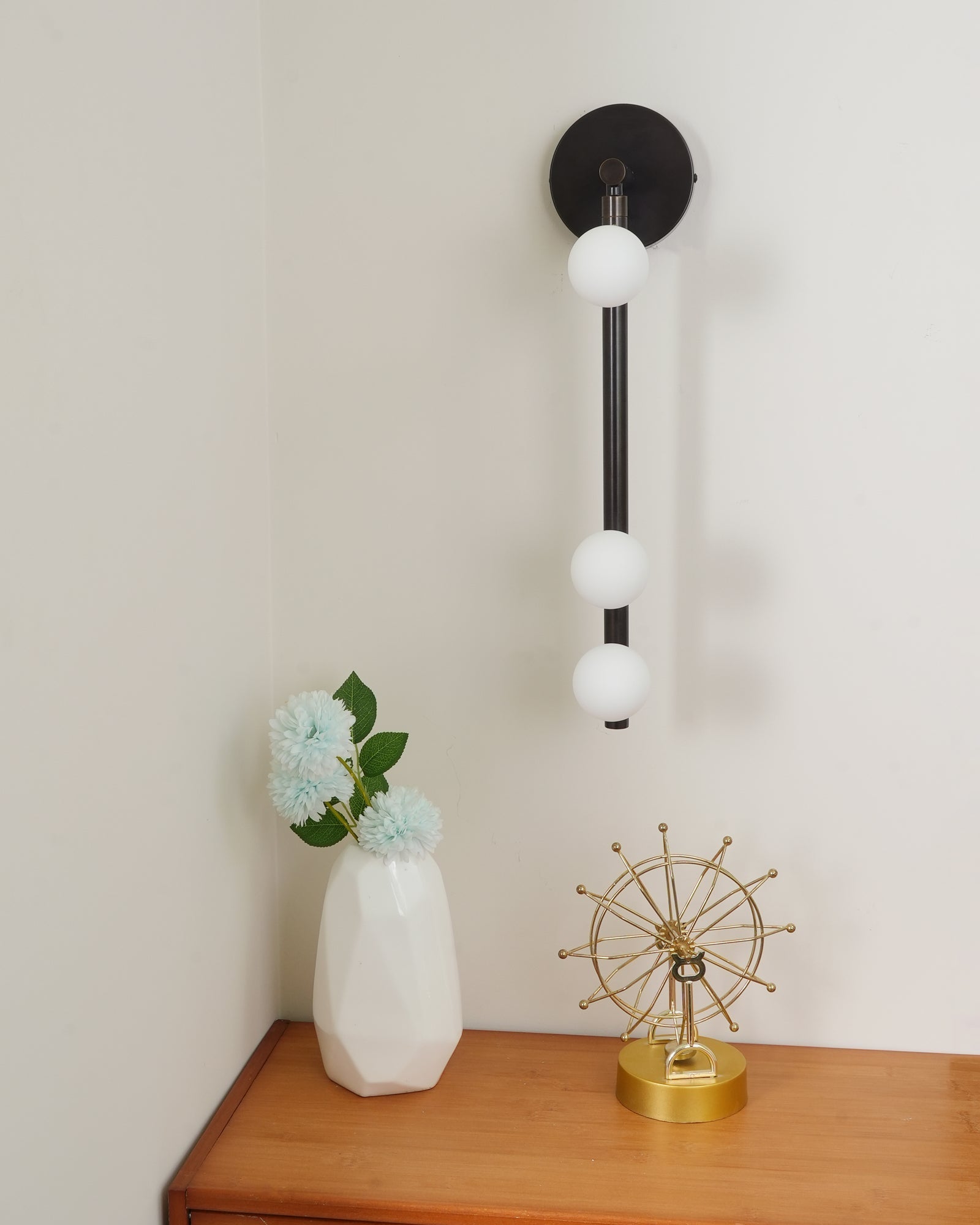 Rory Modern Minimalist Tube Brass Glass Wall Lamp