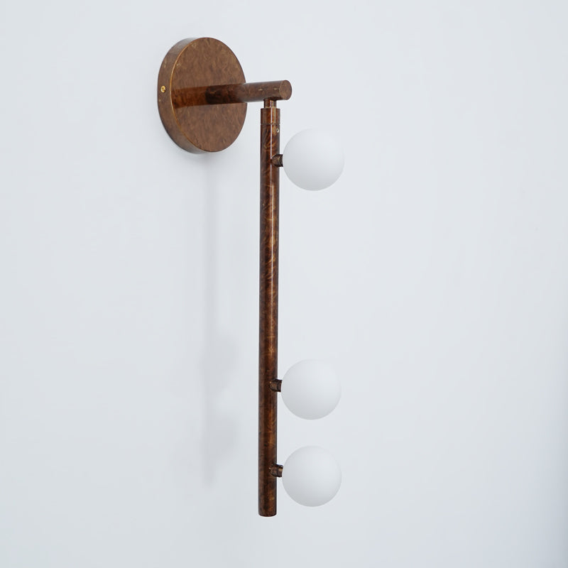 Rory Modern Minimalist Tube Brass Glass Wall Lamp