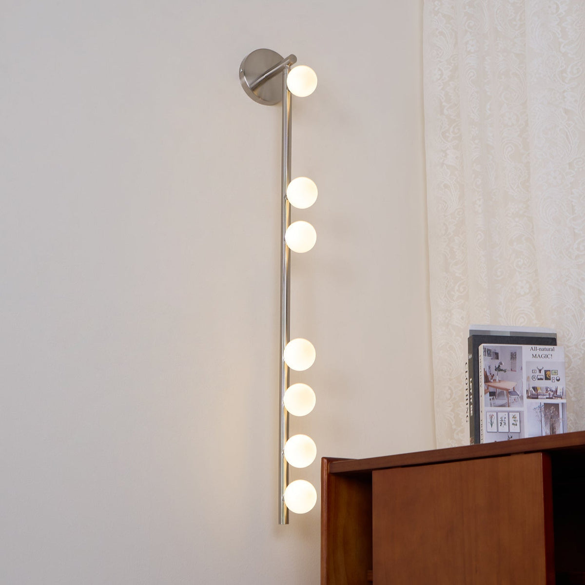 Pamela Tube Plug-in Brass Glass Wall Lamp