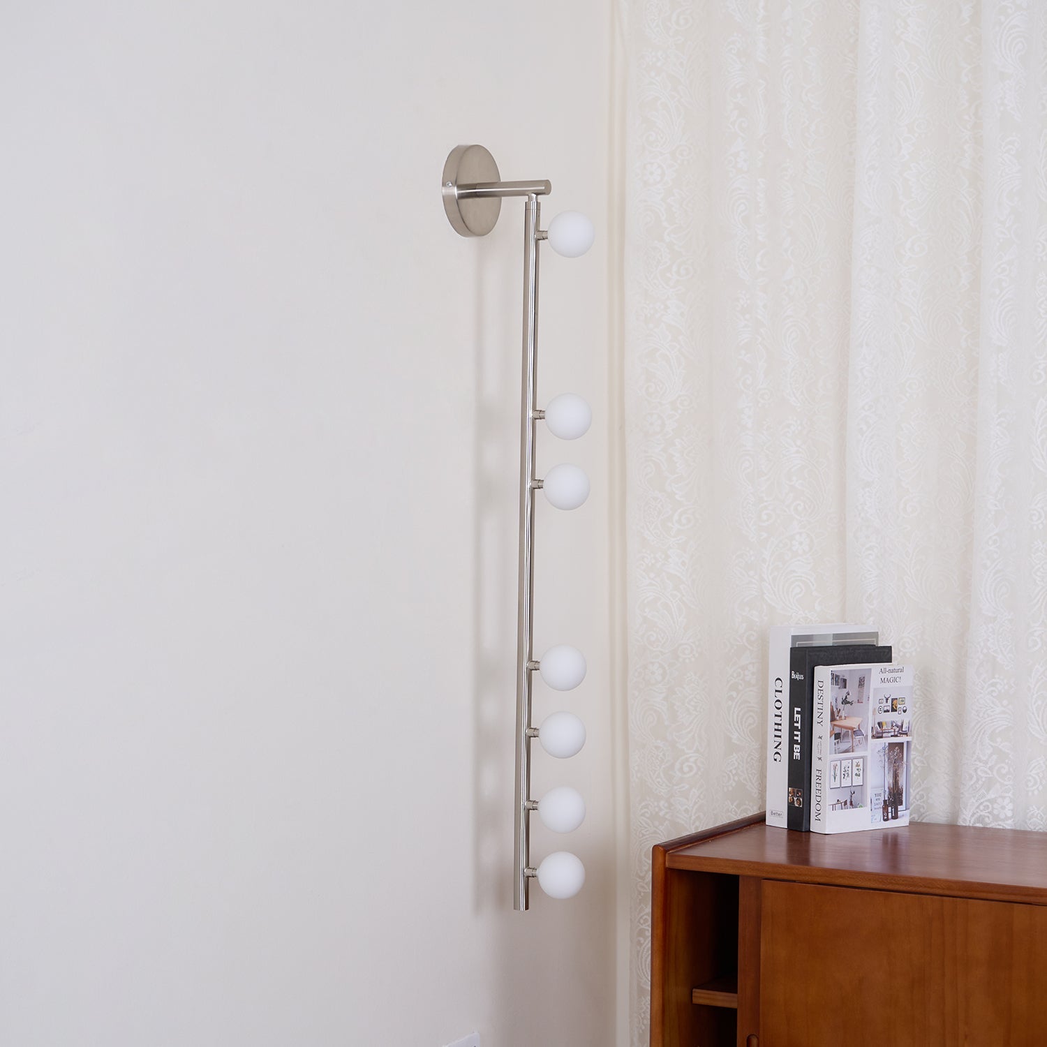 Rory Modern Minimalist Tube Brass Glass Wall Lamp