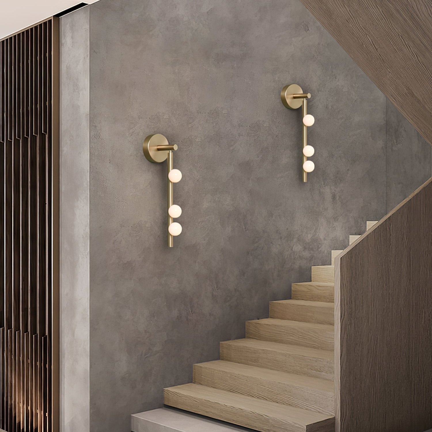 Pamela Tube Plug-in Brass Glass Wall Lamp