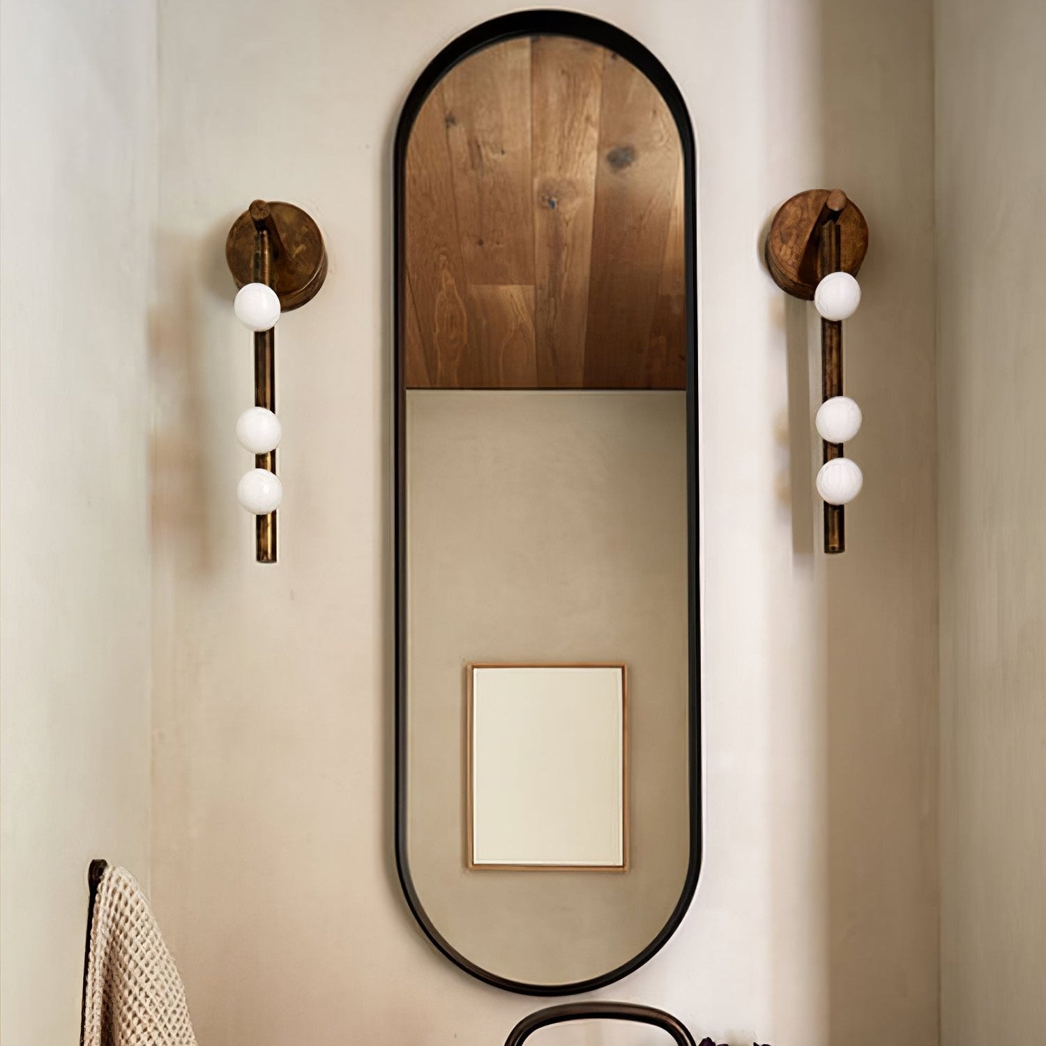 Pamela Tube Plug-in Brass Glass Wall Lamp