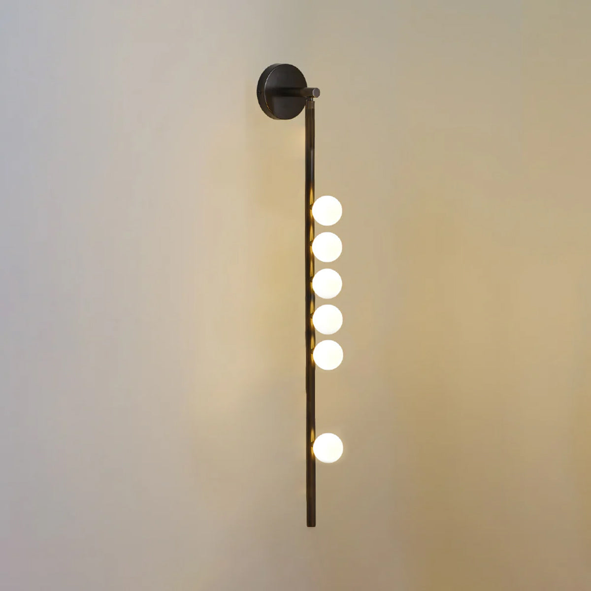 Rory Modern Minimalist Tube Brass Glass Wall Lamp - Neutral Decor