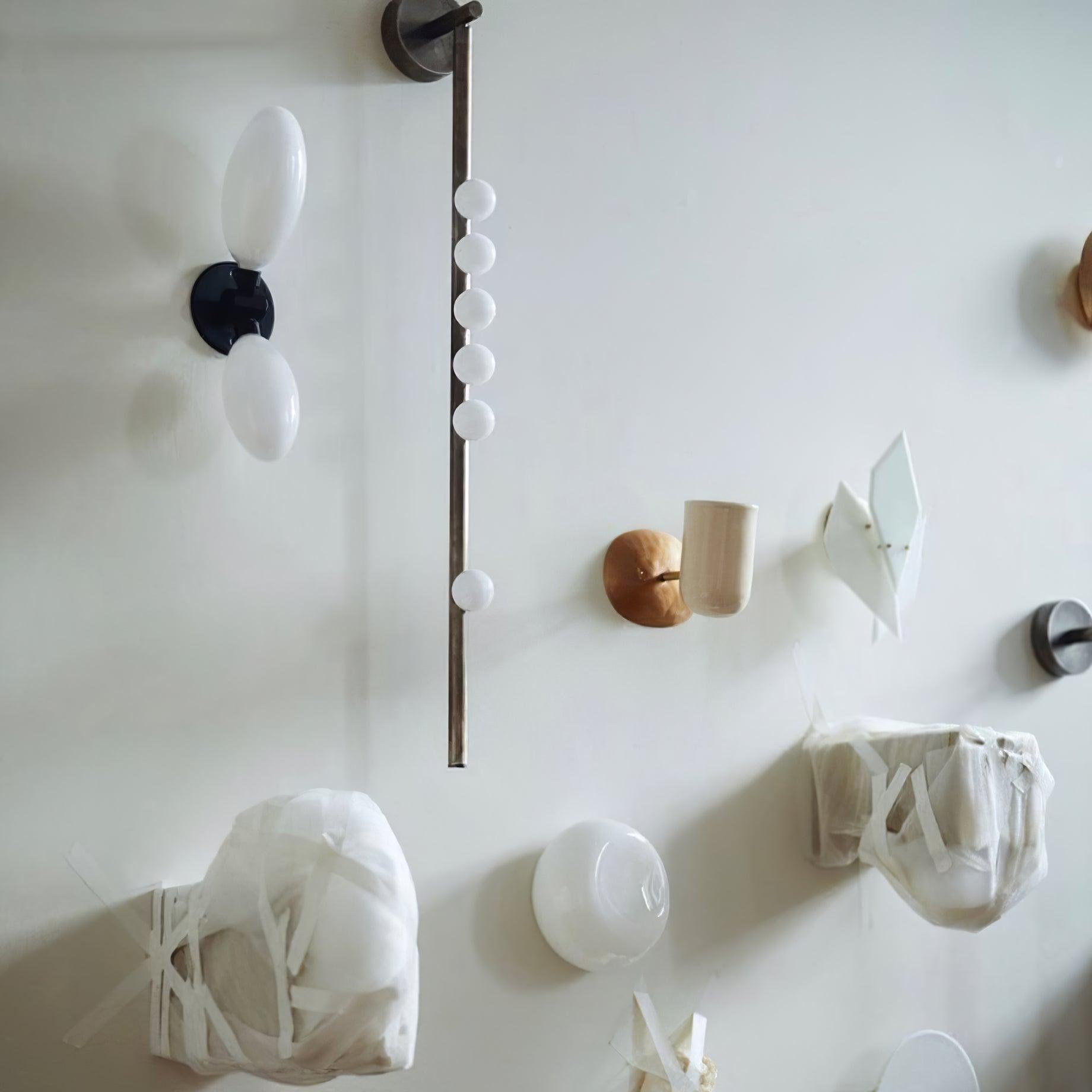 Rory Modern Minimalist Tube Brass Glass Wall Lamp - Neutral Decor