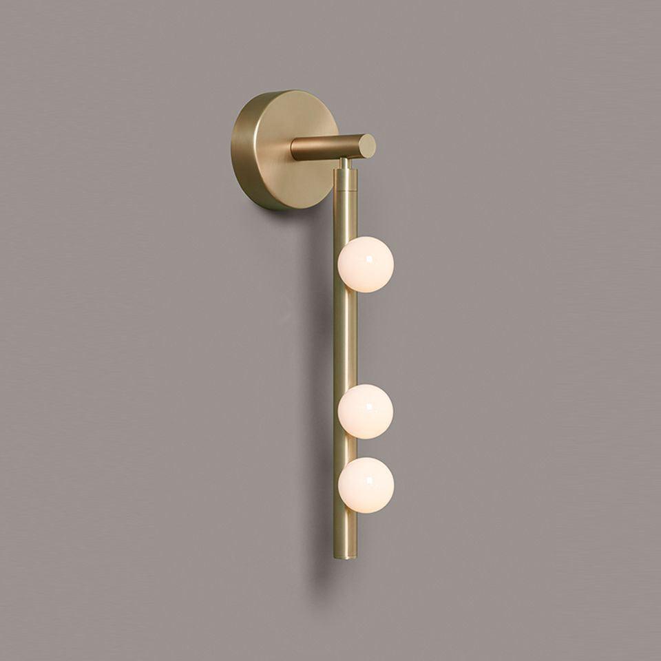 Rory Modern Minimalist Tube Brass Glass Wall Lamp