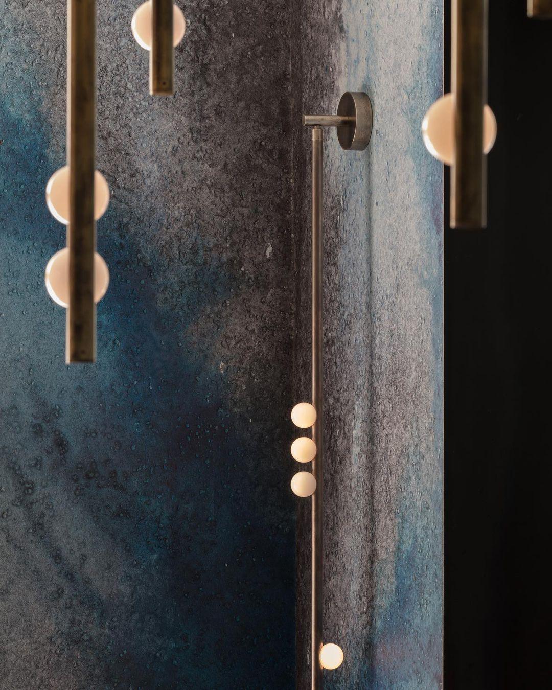 Pamela Tube Plug-in Brass Glass Wall Lamp