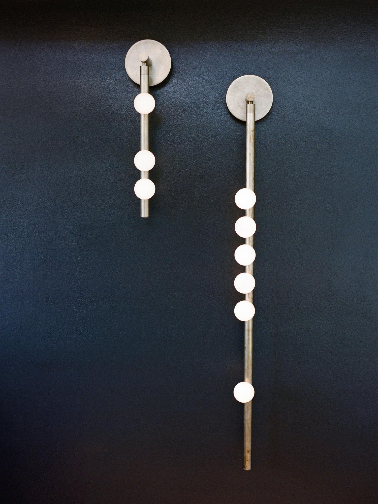 Rory Modern Minimalist Tube Brass Glass Wall Lamp