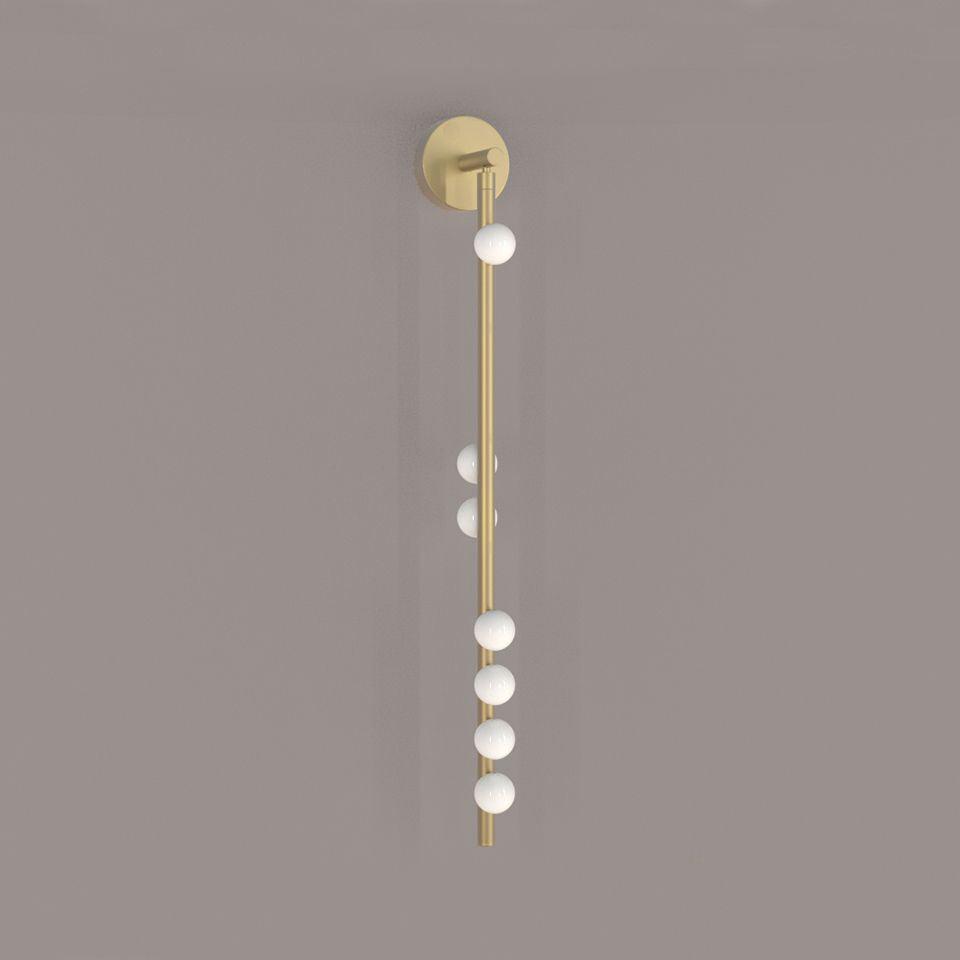 Pamela Tube Plug-in Brass Glass Wall Lamp