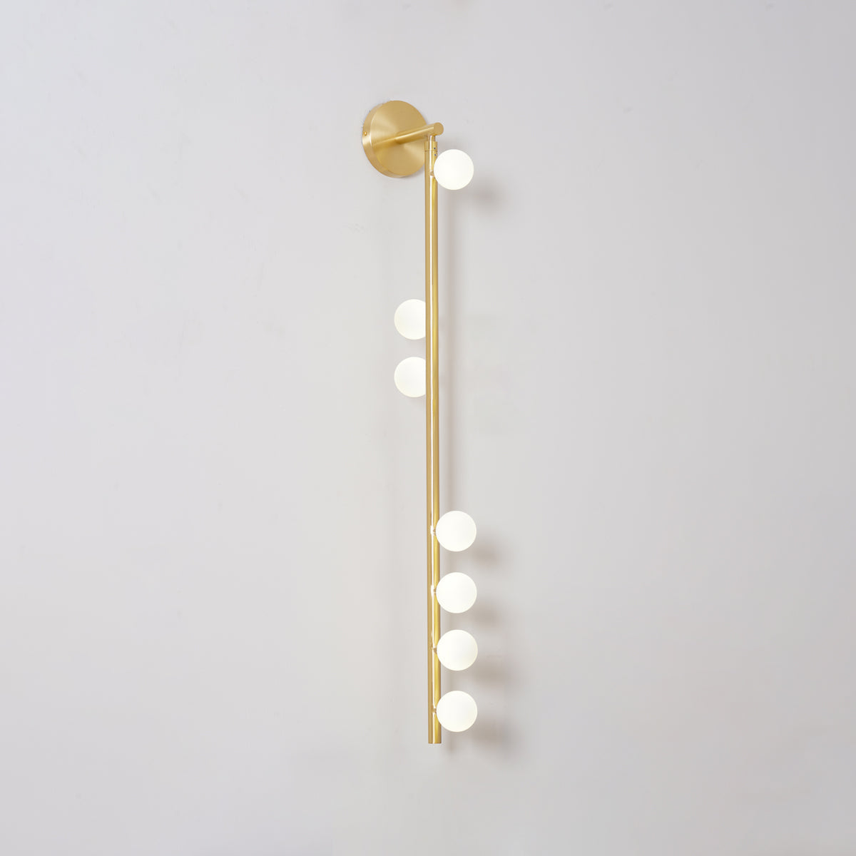 Pamela Tube Plug-in Brass Glass Wall Lamp