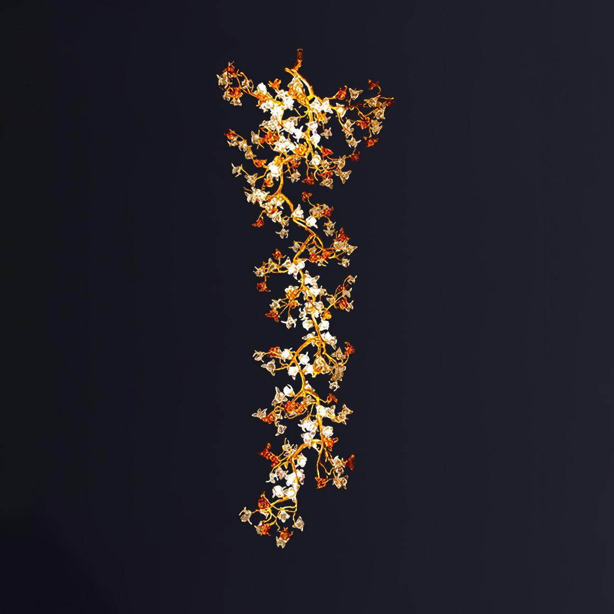 Aare Maple Branch Brass Crystal Chandelier