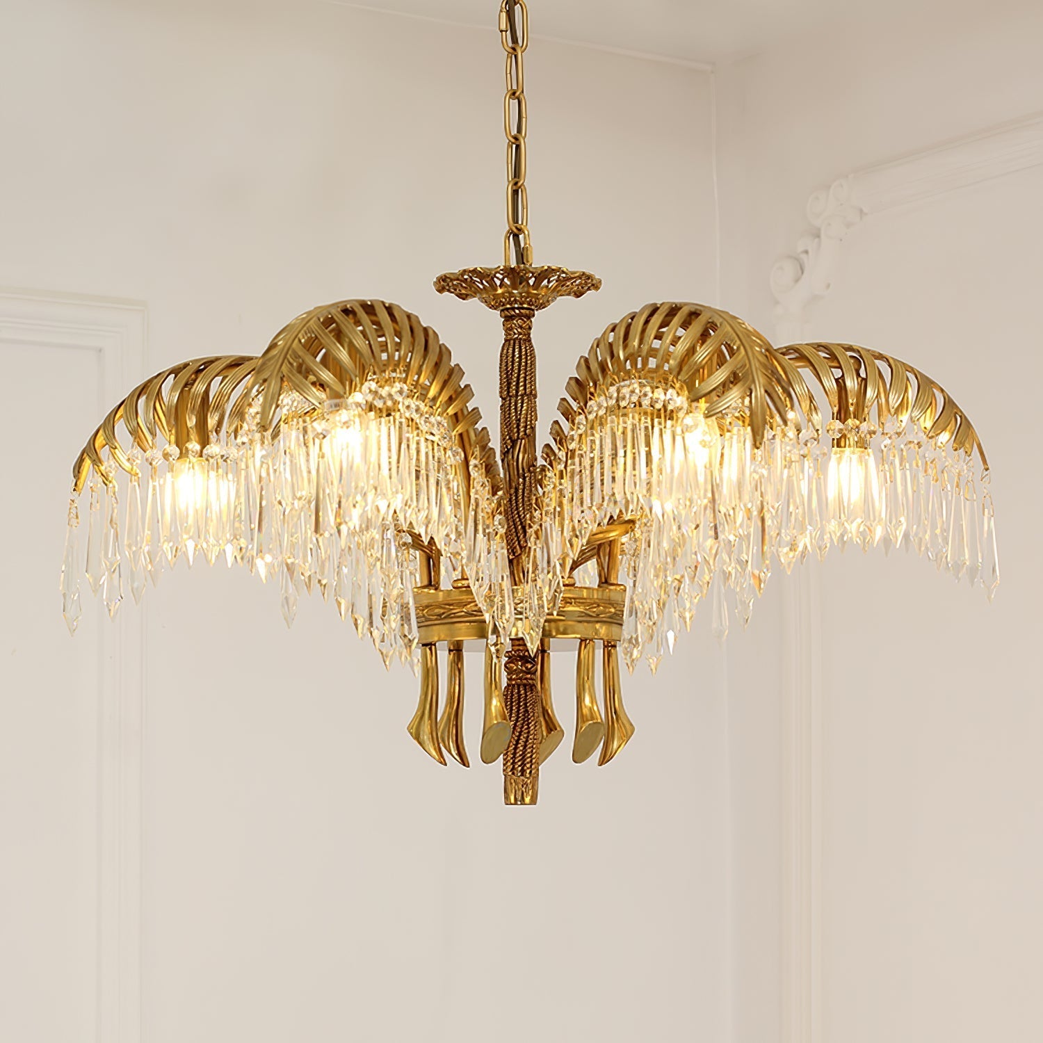 Odoraris Regal Brass Crystal Chandelier - Neutral Decor