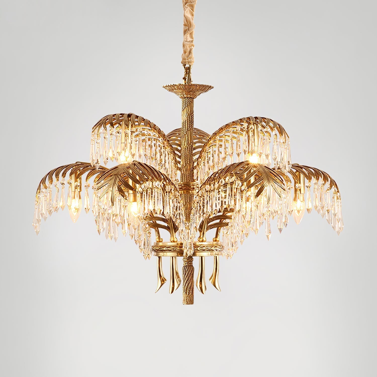 Odoraris Regal Brass Crystal Chandelier - Neutral Decor