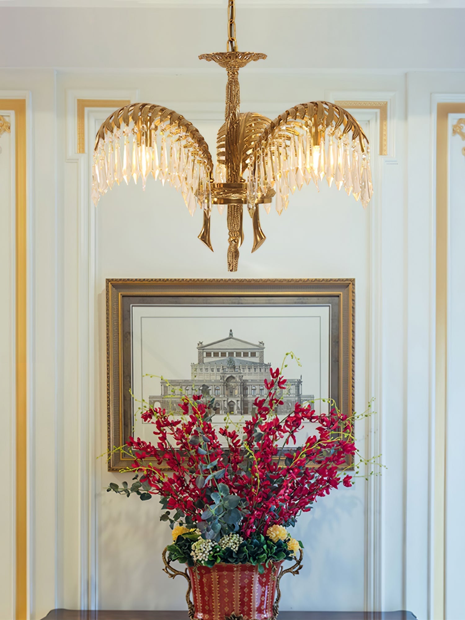 Odoraris Regal Brass Crystal Chandelier - Neutral Decor