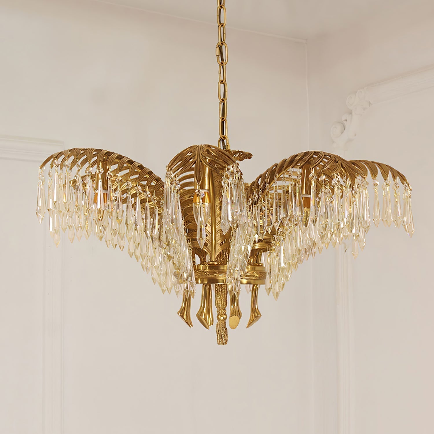 Odoraris Regal Brass Crystal Chandelier - Neutral Decor