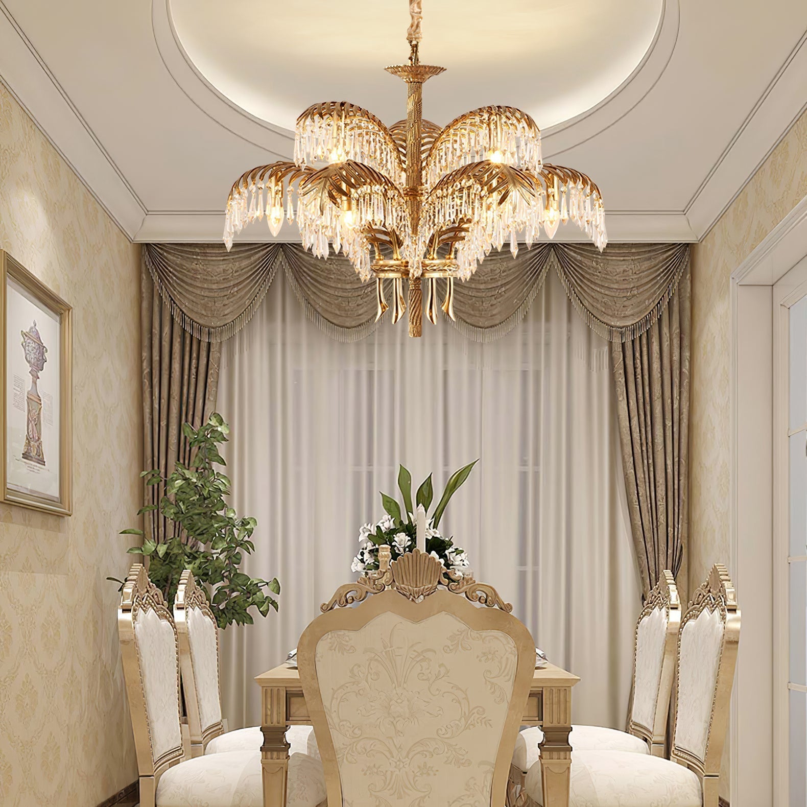 Odoraris Regal Brass Crystal Chandelier - Neutral Decor