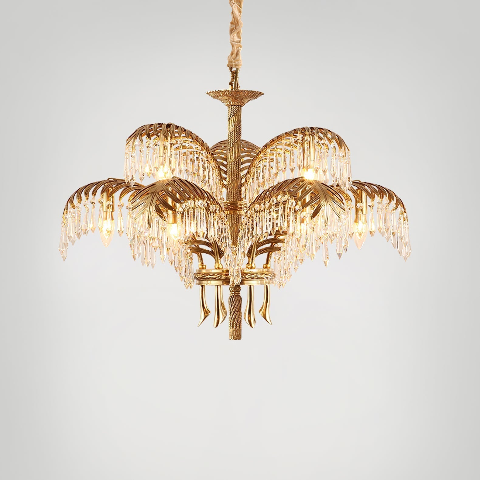 Odoraris Regal Brass Crystal Chandelier - Neutral Decor