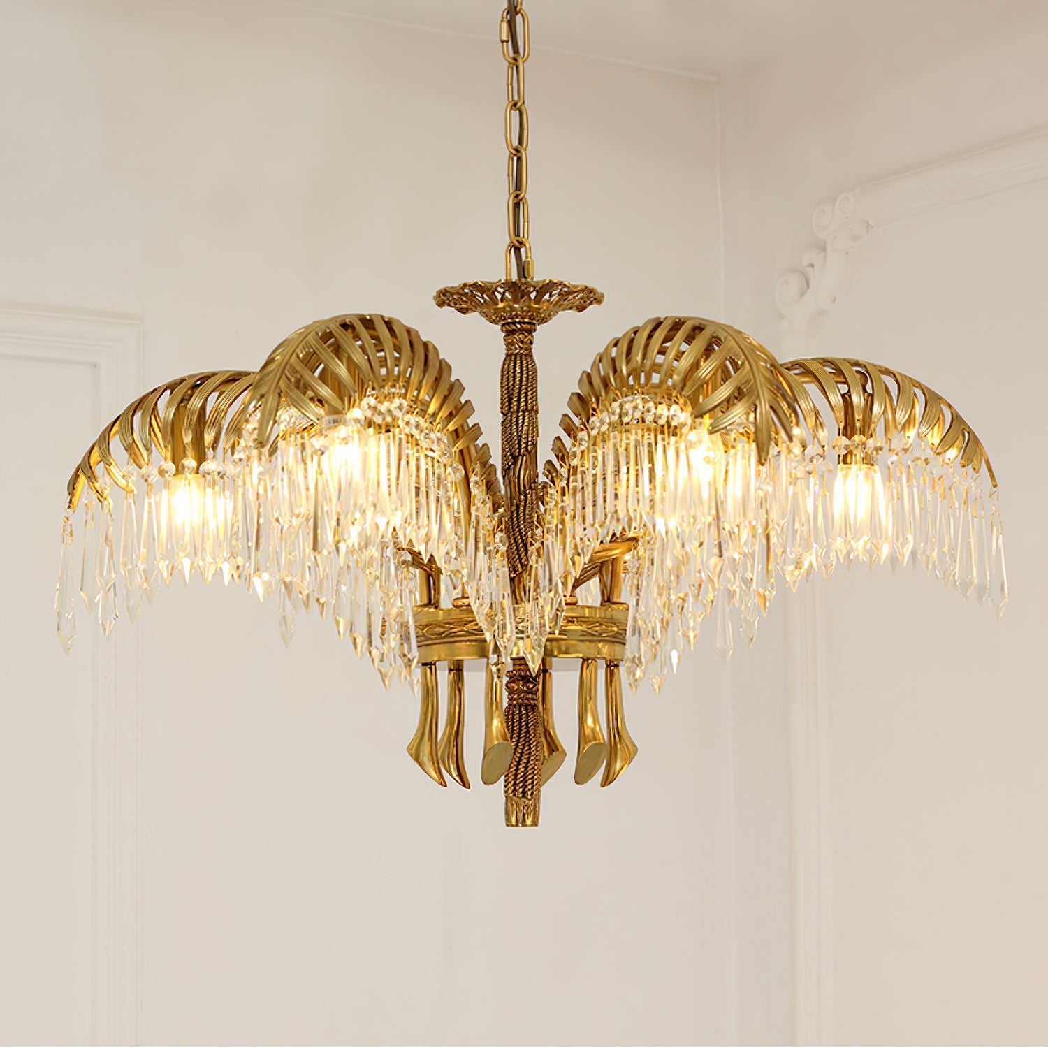 Odoraris Regal Brass Crystal Chandelier - Neutral Decor