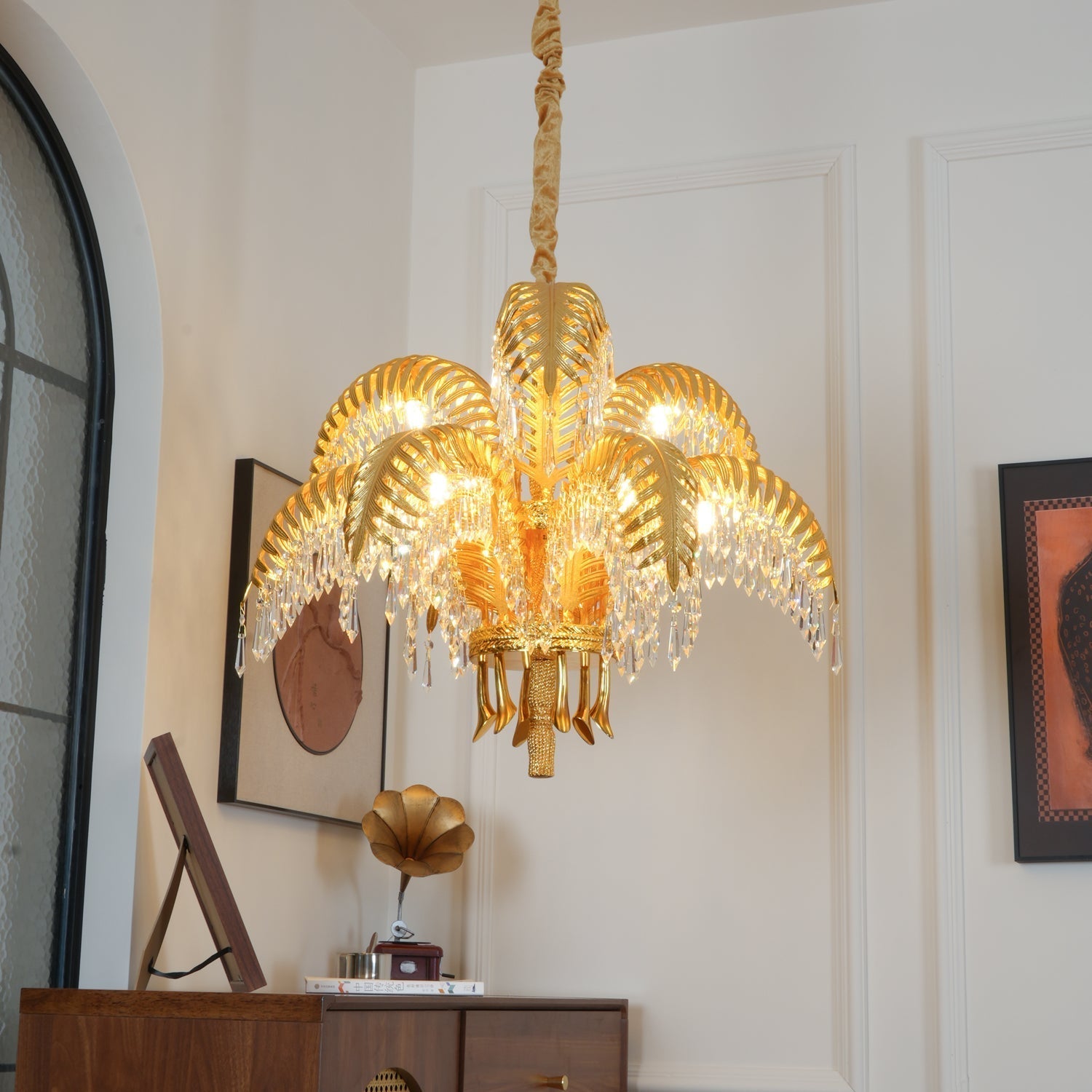 Odoraris Regal Brass Crystal Chandelier - Neutral Decor