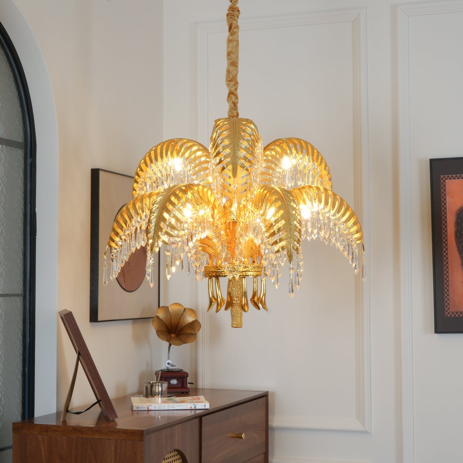 Odoraris Regal Brass Crystal Chandelier - Neutral Decor