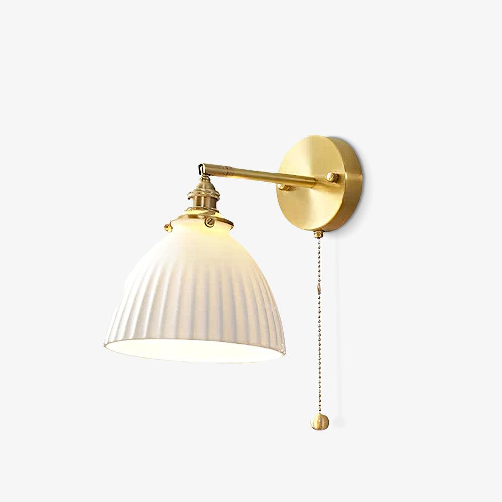 Oriiraria Wall Lamp Pleated Ceramic Brass