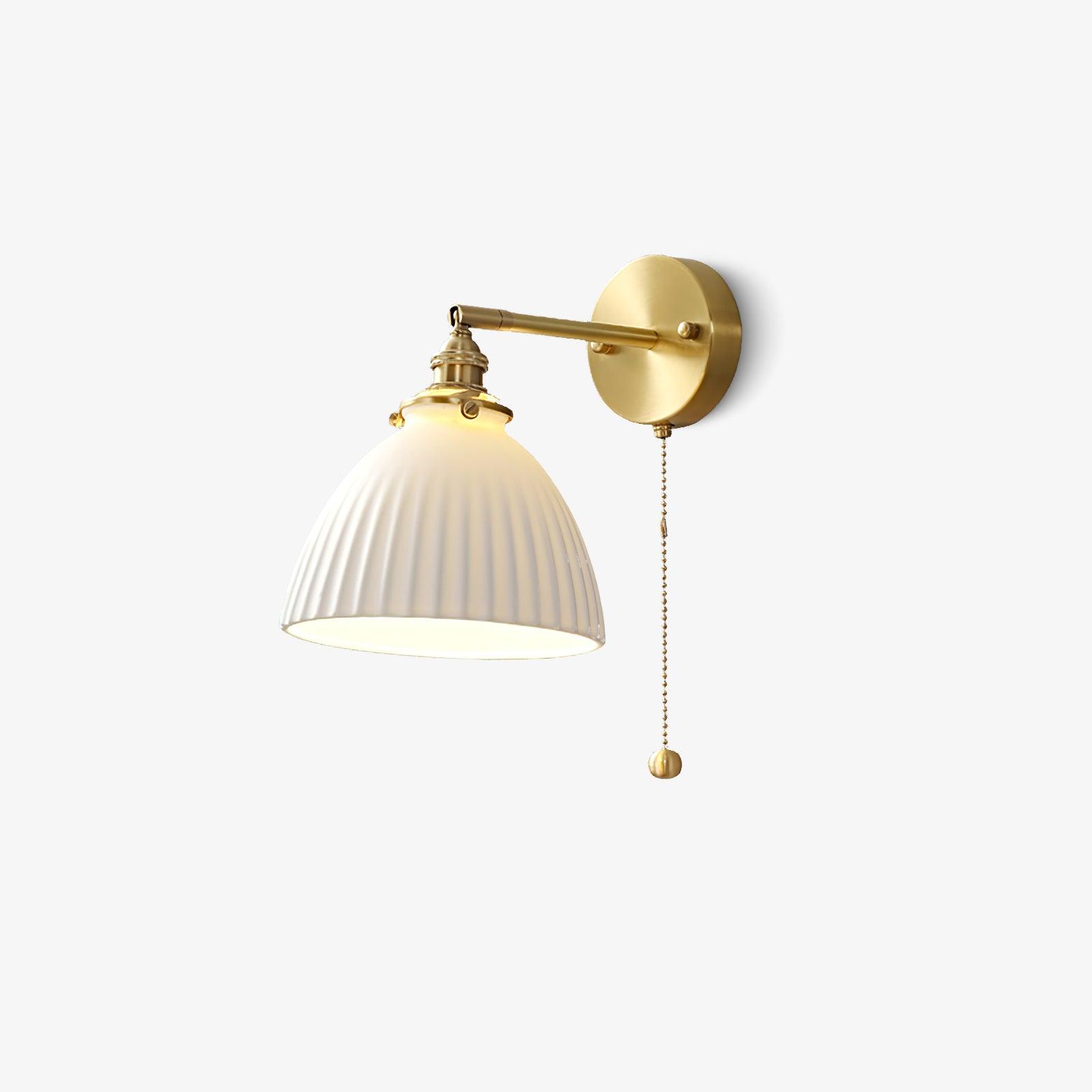 Oriiraria Wall Lamp Pleated Ceramic Brass