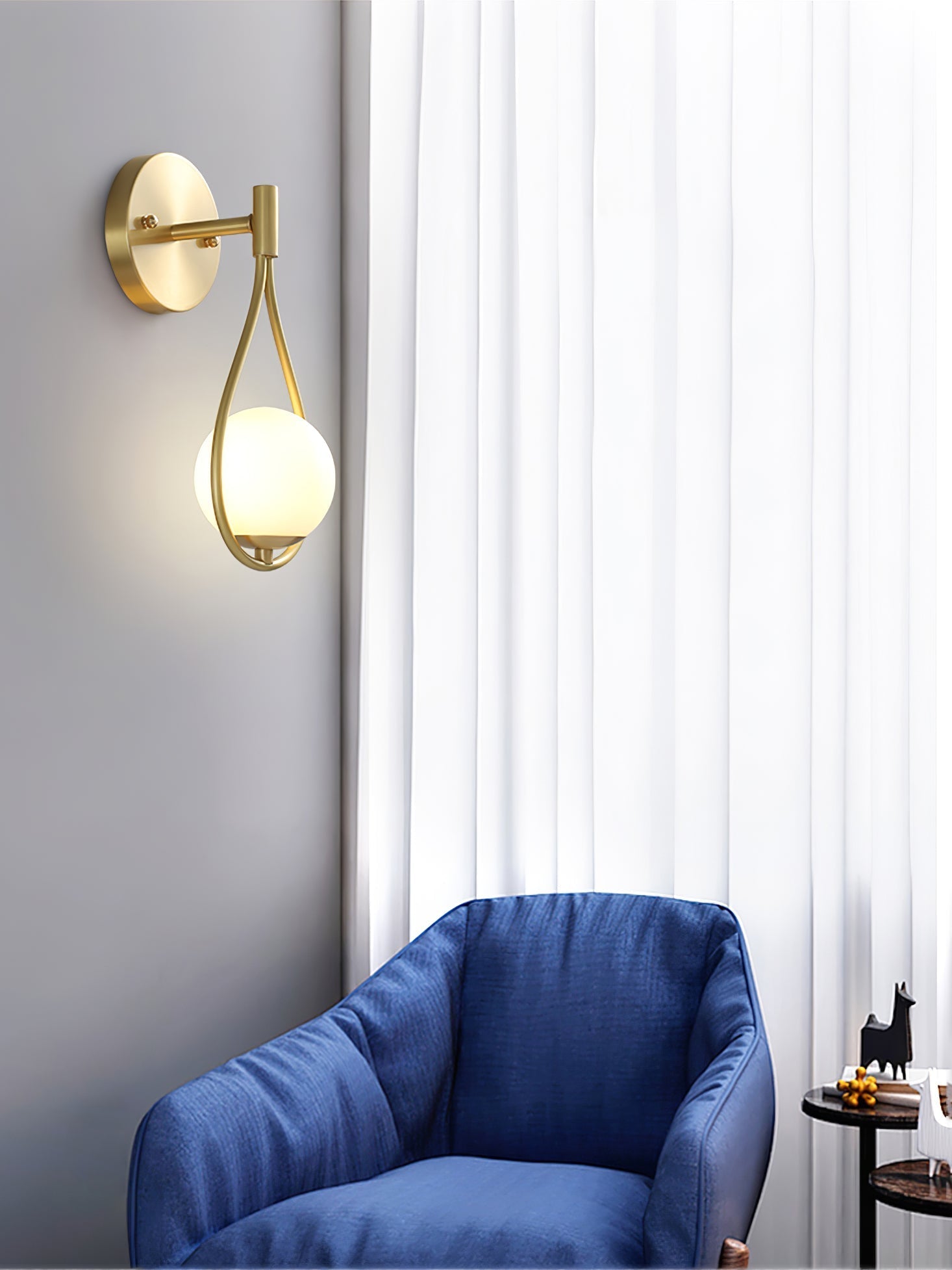 Eiralaya Modern Minimalist Vanity Brass Glass Wall Lamp